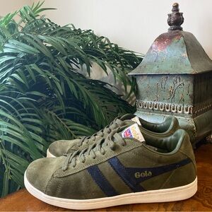 GOLA Equipe Suede Men's Olive Green and Navy Sneakers